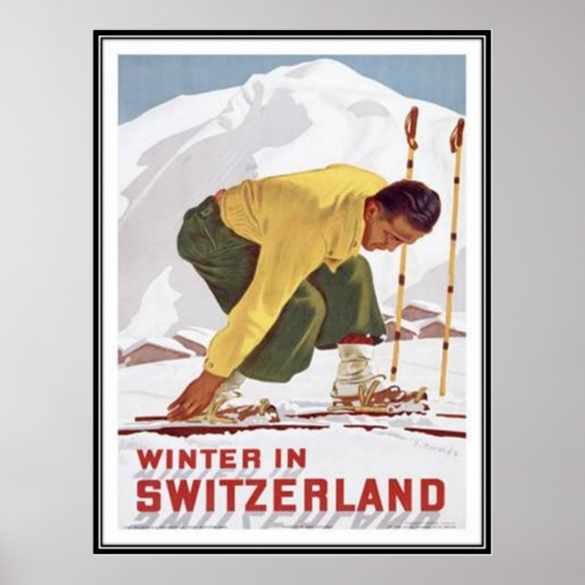 Póster Suiça Vintage - (Frente)