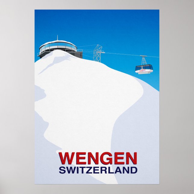 Póster Suiça Wengen Ski Resort (Frente)
