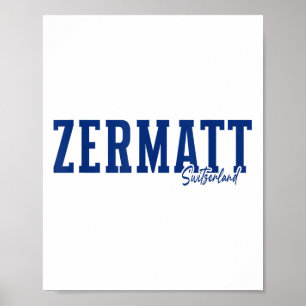 Poster Suiça Zermatt, Alpes Suíços, Souve de Esqui Alpino
