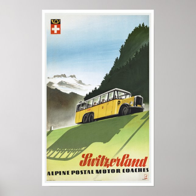 Poster Suiças alpinas - Viagens vintage (Frente)