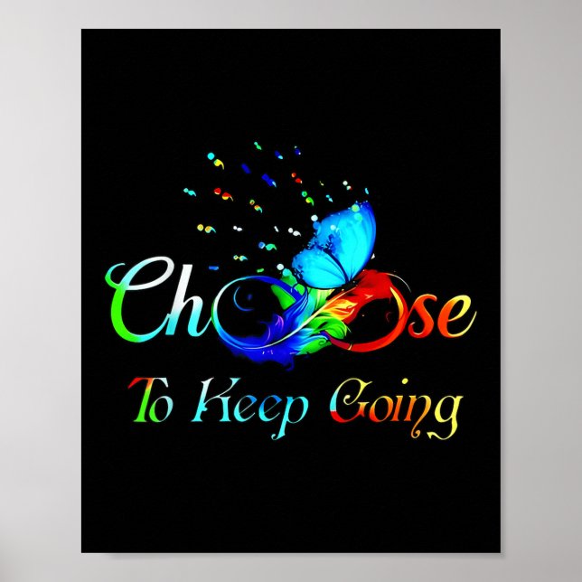 Poster Suicide Prevention Awareness Choose To Keep Going  (Frente)
