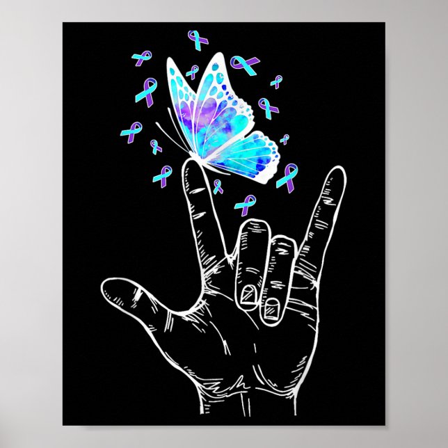 Poster Suicide Prevention Awareness Week Butterfly Love H (Frente)