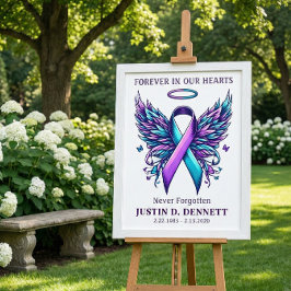 Poster Suicide Prevention Memorial Funeral Welcome Sign
