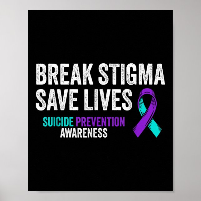Poster Suicídio Apoio à Prevenção do Suicídio Estigma (Frente)