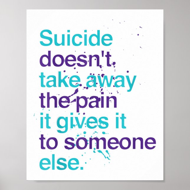Poster Suicídio Não Elimina A Dor Suicida Preventi (Frente)