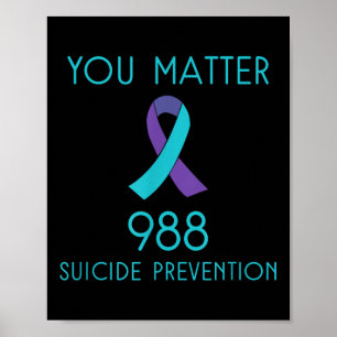 Poster Suicídio Prevenção 988 Camisa Hotline