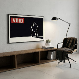 Poster Suíço Minimalista Preto Vermelho Branco Astronauta