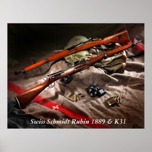 Poster Suíço Schmidt Rubin 1889 & K31