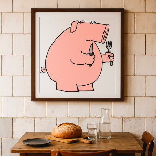 Poster Suíno com fome