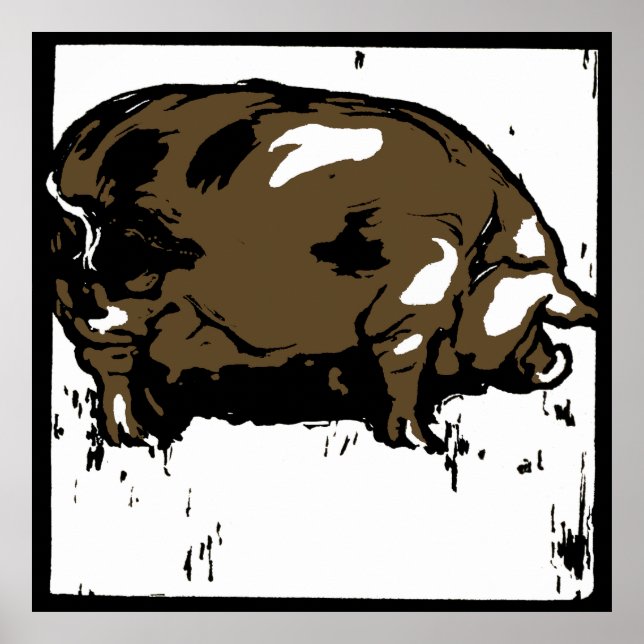 Poster Suínos de Corte Vitoriano de Madeira (Frente)