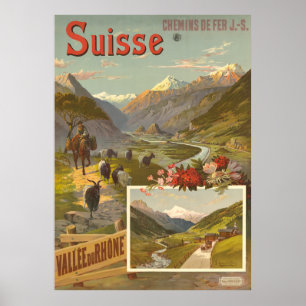 Poster Suisse, Chemins de Fer Jura - Simplon