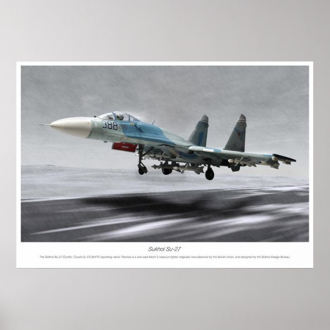 Póster Sukhoi Su-27 "Flandres" (Frente)