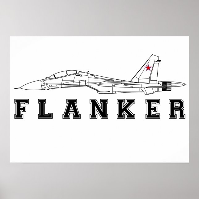 PÓSTER SUKHOI SU- 30 FLANKER RUSSA, LUTA CONTRA JET FORCE (Frente)