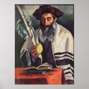 Póster Sukkot - pintura por Paula Gans - assinado 1920