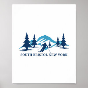 Poster Sul Bristol Nova York Esqui Resort Skiier _1