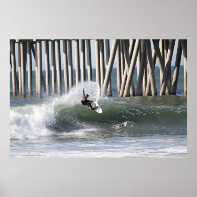 Poster Sul de Huntiungton Beach Pier (Frente)