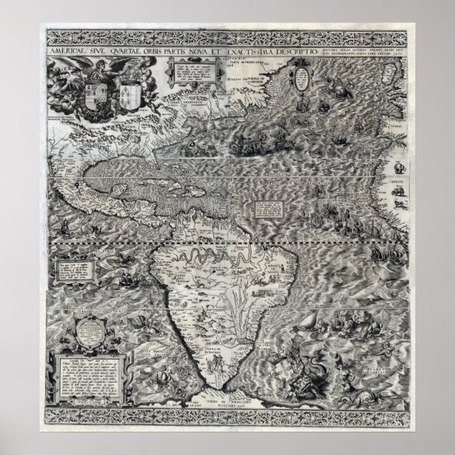 Poster Sul e Parte da América do Norte - Panorâmica (Frente)