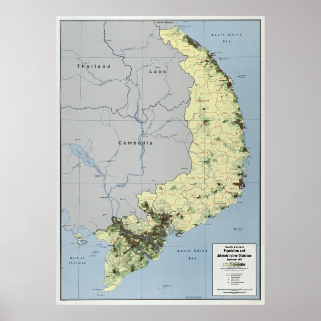 POSTER SUL VIETNAM CENTRAL INTELLIGENCE AGENCY MAPA 1972 (Frente)