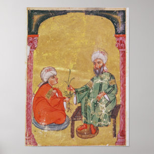 Póster Sultan Ahmet III com um dos seus discípulos