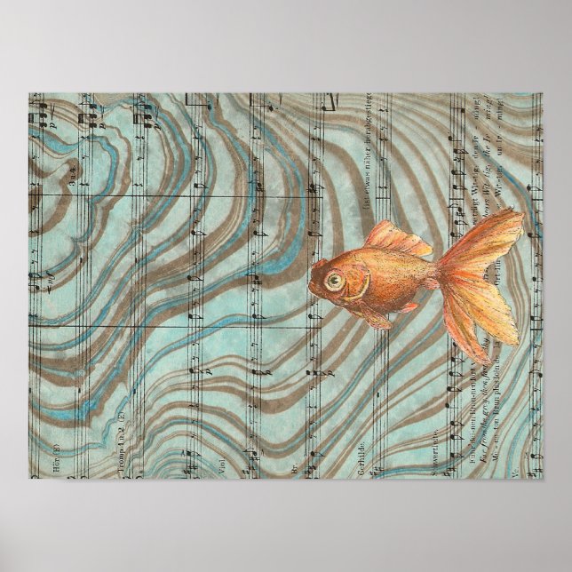 Poster Suminagashi Goldfish (Frente)