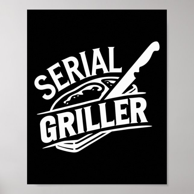 Poster Summer Bbq Party Ckyard Grilling Funny Steak Lover (Frente)