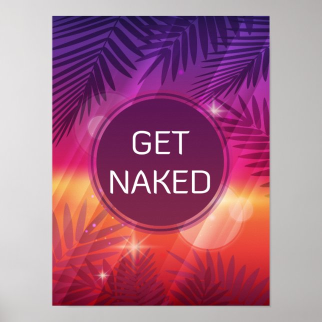 Poster Summer Beach Palm Fica Nua (Frente)