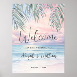 Poster Summer Beach Wedding Welcome Sign