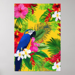 Poster Summer Blopical Toucan deixa aquarela