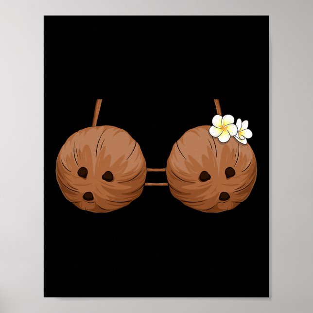 Poster Summer Coconut Bra Halloween Costume Hawaii Aloha (Frente)