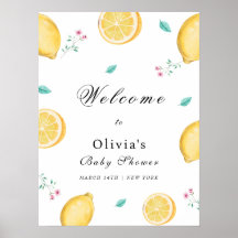 Summer Elegant Lemon Citrus Chá de fraldas Bem-vin