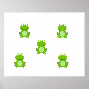 Póster SUMMER Frog Design - Cute Frogs for Kids