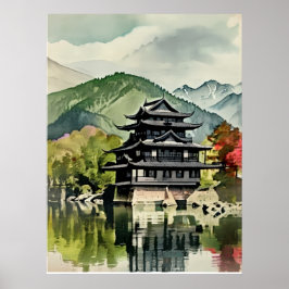 Poster Summer Lake Castle