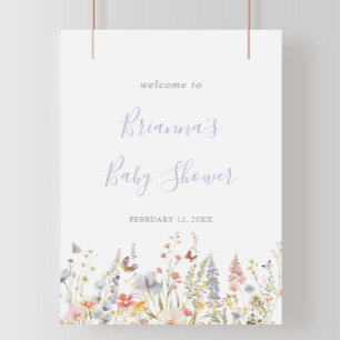 Poster Summer Multicolor Wildflower Chá de fraldas Bem-vi
