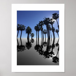 Poster Summer Ocean Palms Reflection Photography