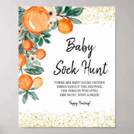 Poster Summer Orange Watercolor Baby Hunt
