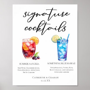Poster Summer Sangria Blue Beach Signature Menu