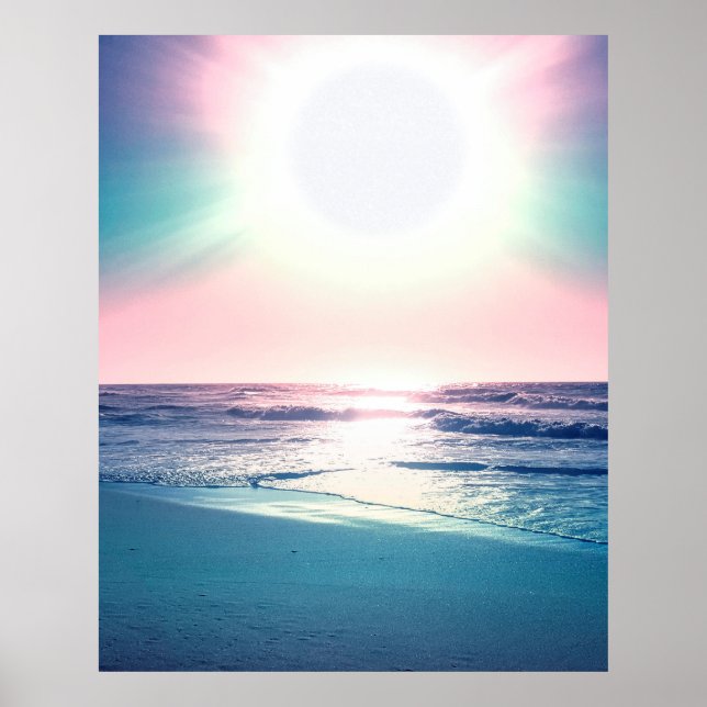Poster Summer Sea Sunset Tropical Beach Photo (Frente)