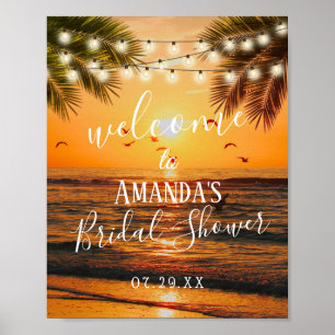 Poster Summer Sunset Beach Chá de panela Welcome