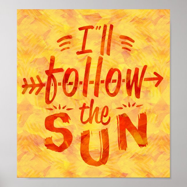 Poster Summer Sunshine Orange Paint Siga tipografia Sun (Frente)
