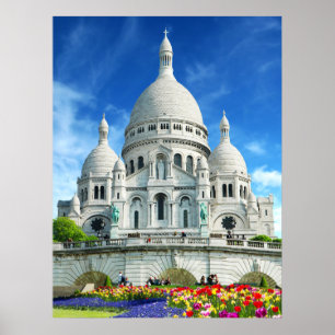 Poster Summer Sunshine Sacre Coeur Basilica França