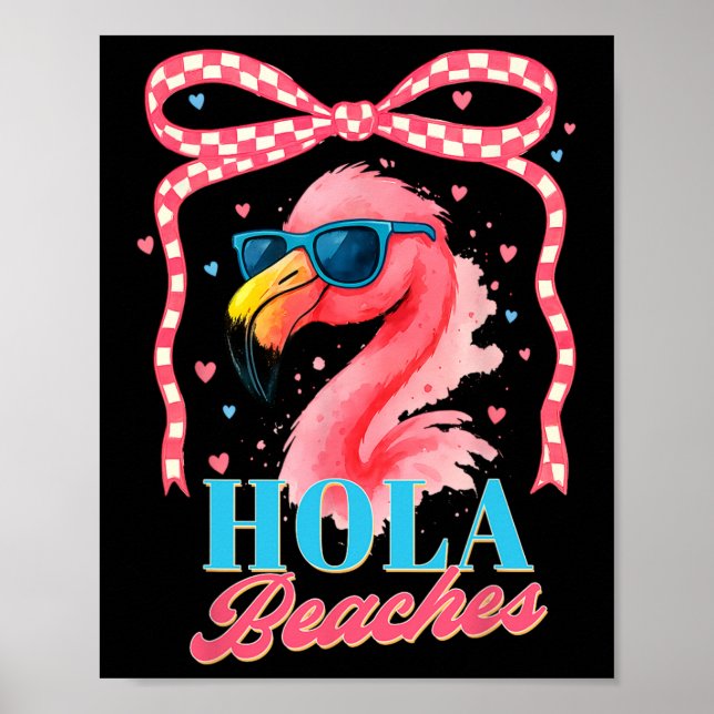 Poster Summer Vibes Beach Flamingo Coquette Summertime Ho (Frente)