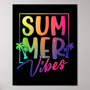 Poster Summer Vibes Retro Tropical Sunset Palm Treine Bea