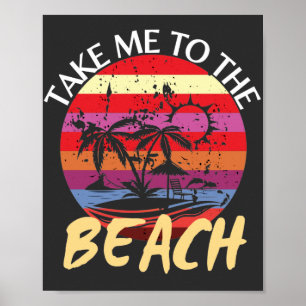 Poster Summer Vintage Me Leva À Praia