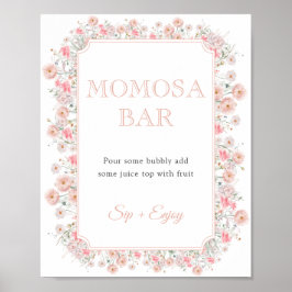 Poster Summer Wildflower Baby Shower Momosa Bar Sign