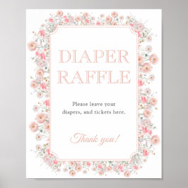 Poster Summer Wildflower Diaper Raffle Baby Shower