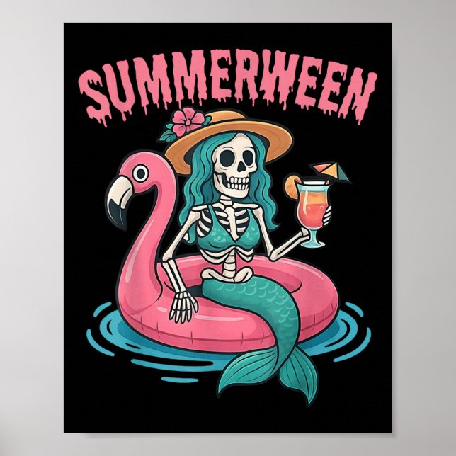 Poster Summerentre Mermaid Skeleton Beach Flamingo Hallow (Frente)