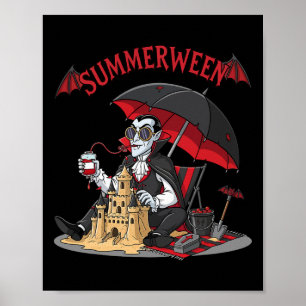 Poster Summerentre Vamire Beach Dracula Sandcastle Gótico
