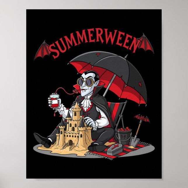 Poster Summerentre Vamire Beach Dracula Sandcastle Gótico (Frente)
