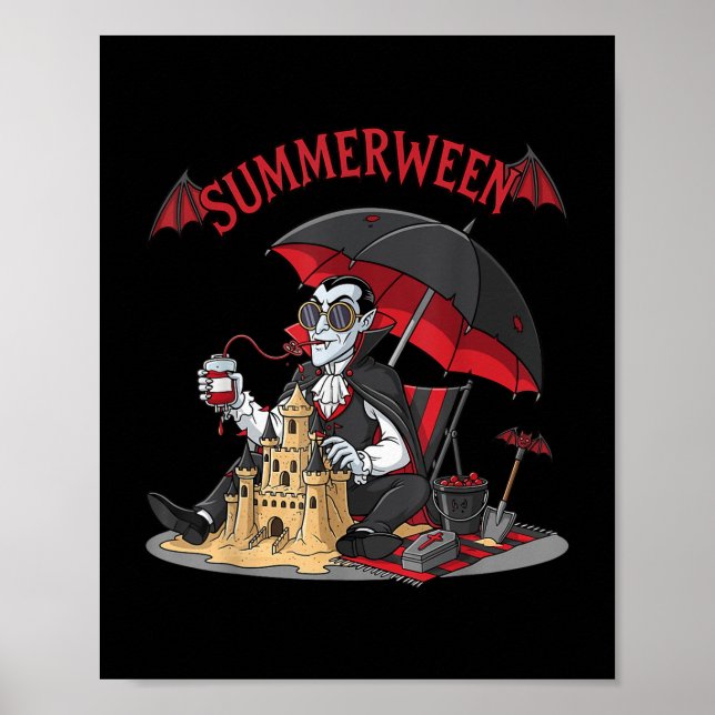 Poster Summerentre Vamire Beach Dracula Sandcastle Gótico (Frente)
