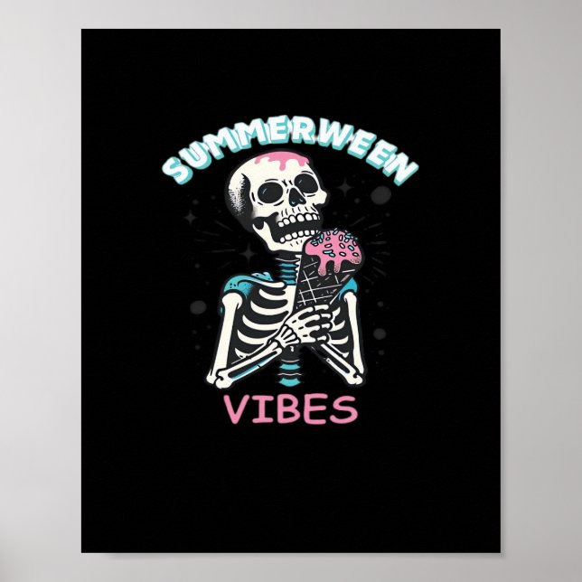 Poster Summerentre Vibes Spooky Summer Pumpkin Clássico (Frente)